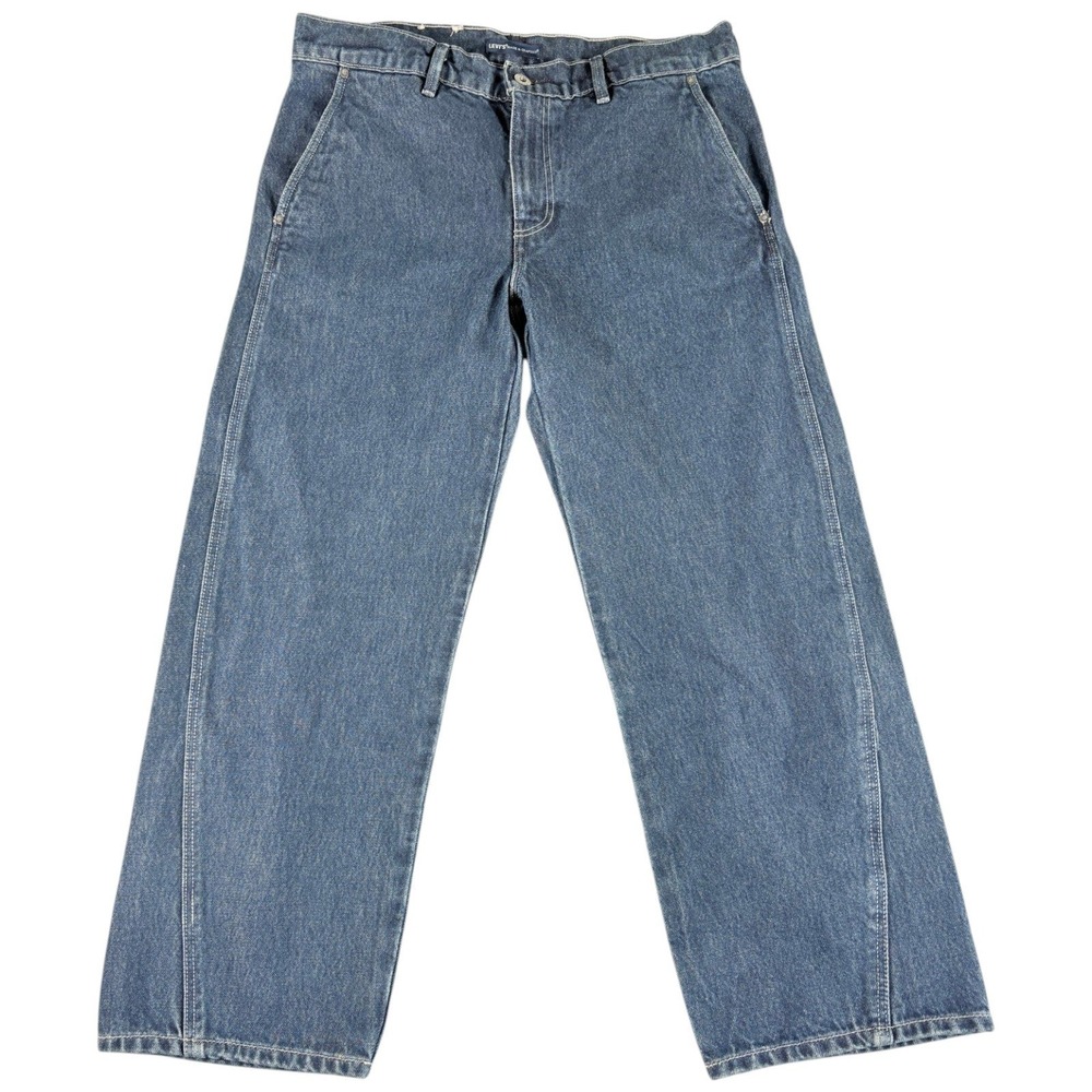 Levi's Made & Crafted Field Pant Work Jeans Women 30 Blue Denim Relaxed Wide Leg